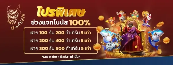 โปรพิเศษ โบนัส 100%